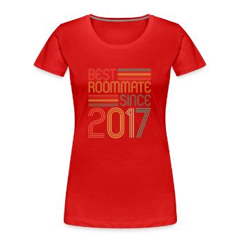 Meilleur colocataire depuis 2017 aimez vos colocataires - T-shirt bio Premium Femme - rouge - Devant - Mia (176cm)