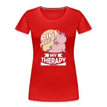 Cochon - T-shirt bio Premium Femme - rouge - Devant - Mia (176cm)