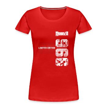 Limited Edition 1966 Year of Birth 1966 Gift - Women's Premium Organic T-Shirt - red - Front - Mia (176cm)