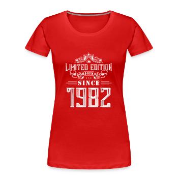 1982 limited edition - Frauen Premium Bio T-Shirt - Rot - Vorne - Mia (176cm)