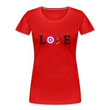 Archery Bow Archer Target Love - Frauen Premium Bio T-Shirt - Rot - Vorne - Mia (176cm)