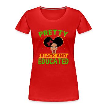Black History Month Black History American - Women's Premium Organic T-Shirt - red - Front - Mia (176cm)