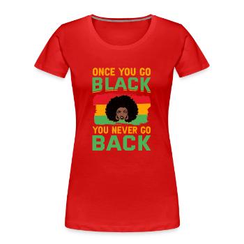 Black History Month Black History American - Women's Premium Organic T-Shirt - red - Front - Mia (176cm)