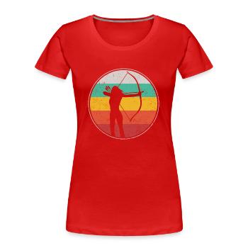 Archery Bow Archer Girl Retro - Frauen Premium Bio T-Shirt - Rot - Vorne - Mia (176cm)