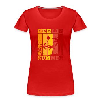 Berlin Summer - Frauen Premium Bio T-Shirt - Rot - Vorne - Mia (176cm)