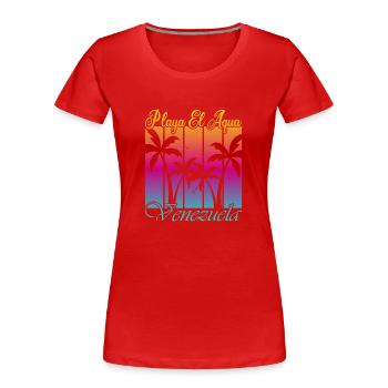 Playa El Aqua Venezuela - Frauen Premium Bio T-Shirt - Rot - Vorne - Mia (176cm)
