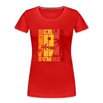 Berlin Summer - Frauen Premium Bio T-Shirt - Rot - Vorne - Mia (176cm)