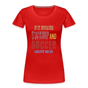 Soccer des marais - T-shirt bio Premium Femme - rouge - Devant - Mia (176cm)