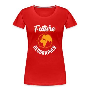 Future Geography Student Geography - Women's Premium Organic T-Shirt - red - Front - Mia (176cm)