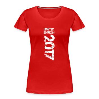 Limited Edition 2017 - Frauen Premium Bio T-Shirt - Rot - Vorne - Mia (176cm)
