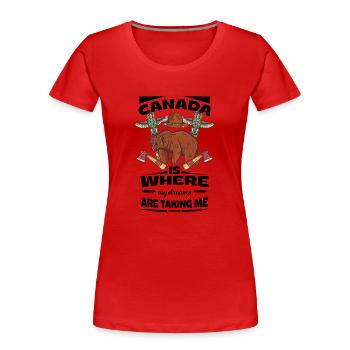 Drapeau du Canada Kanada Flagge Ottawa Vancouver Fahne - T-shirt bio Premium Femme - rouge - Devant - Mia (176cm)