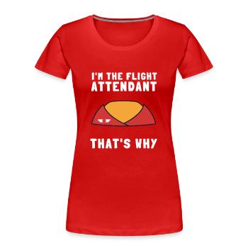 Hôtesse de l’air Steward Steward Hôtesse de l’air - T-shirt bio Premium Femme - rouge - Devant - Mia (176cm)