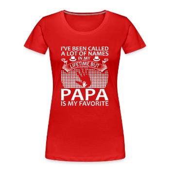 Father Child Father's Day Papa Gift - Women's Premium Organic T-Shirt - red - Front - Mia (176cm)