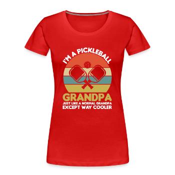 Pickleball Opa Pickleball Spieler - Frauen Premium Bio T-Shirt - Rot - Vorne - Mia (176cm)