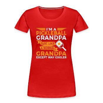 Pickleball Opa Pickleball Spieler - Frauen Premium Bio T-Shirt - Rot - Vorne - Mia (176cm)