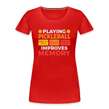 Pickleball Opa Pickleball Spieler - Frauen Premium Bio T-Shirt - Rot - Vorne - Mia (176cm)