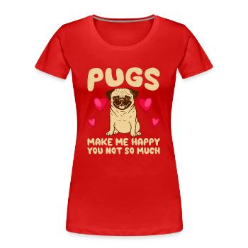 Pug Pug Pugs Pugs Dog Lovers - Women's Premium Organic T-Shirt - red - Front - Mia (176cm)