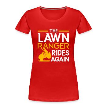 Gärtner Landschaftsbau Gartenbau Rasenmäher - Frauen Premium Bio T-Shirt - Rot - Vorne - Mia (176cm)