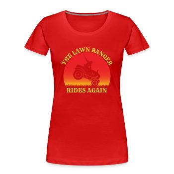 Gärtner Landschaftsbau Gartenbau Rasenmäher - Frauen Premium Bio T-Shirt - Rot - Vorne - Mia (176cm)