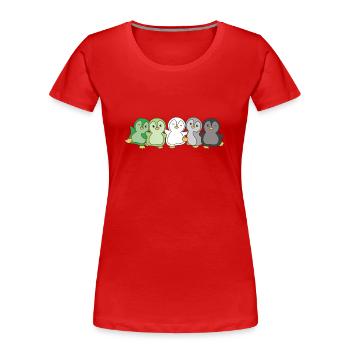 Aromantic Flag Pride LGBTQ süße Pinguin - Frauen Premium Bio T-Shirt - Rot - Vorne - Mia (176cm)