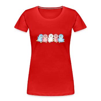 Transgender Flag Pride LGBTQ süße Pinguin - Frauen Premium Bio T-Shirt - Rot - Vorne - Mia (176cm)