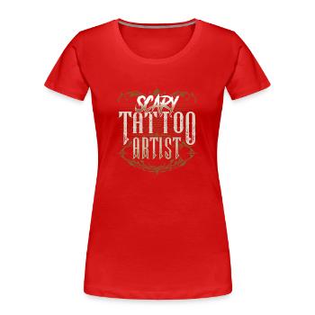 Effrayant Tatoueur Tatoueur Tatouage - T-shirt bio Premium Femme - rouge - Devant - Mia (176cm)