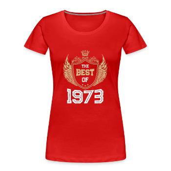 1973 best of - Frauen Premium Bio T-Shirt - Rot - Vorne - Mia (176cm)