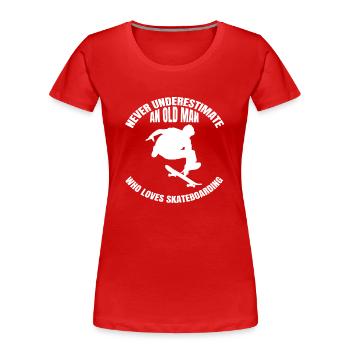 Skateboard Longboard Skater Skateboarding Sakten - T-shirt bio Premium Femme - rouge - Devant - Mia (176cm)