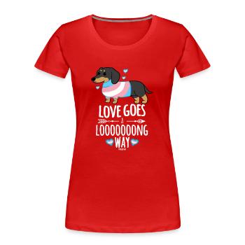 cute dog dachshund animal love - Women's Premium Organic T-Shirt - red - Front - Mia (176cm)