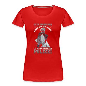 Polizei Die besten sind bei der Polizei - Frauen Premium Bio T-Shirt - Rot - Vorne - Mia (176cm)