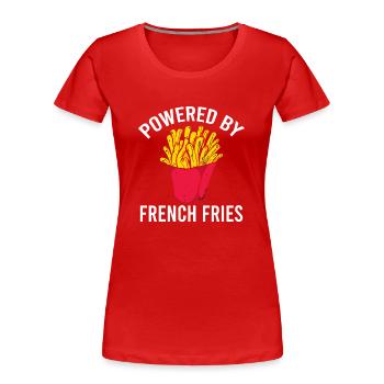 Propulsé par Français Fries - Amateurs de restauration rapide - T-shirt bio Premium Femme - rouge - Devant - Mia (176cm)