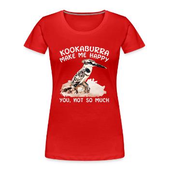 Jägerlieste Kookaburra Kingfisher Bird - Women's Premium Organic T-Shirt - red - Front - Mia (176cm)