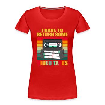 Videokassette Tape Neunziger Geschenk - Frauen Premium Bio T-Shirt - Rot - Vorne - Mia (176cm)