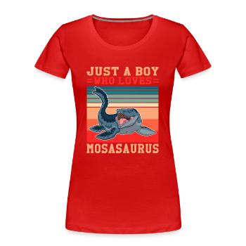 Marine Biologist Mosasaurus Time Dinosaurs - Women's Premium Organic T-Shirt - red - Front - Mia (176cm)