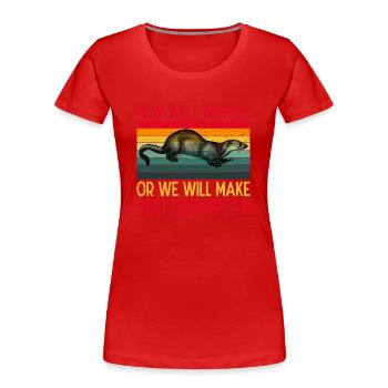 Otter Water Marten Marten Marten - Women's Premium Organic T-Shirt - red - Front - Mia (176cm)