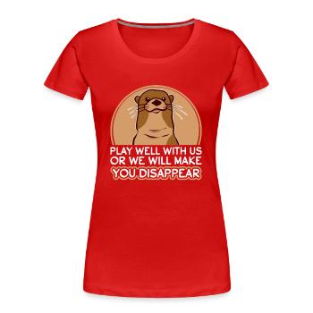 Otter Water Marten Marten Marten - Women's Premium Organic T-Shirt - red - Front - Mia (176cm)