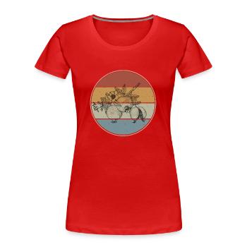 Granatapfel - Frauen Premium Bio T-Shirt - Rot - Vorne - Mia (176cm)