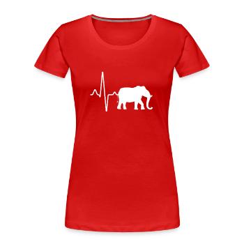 Elefant Herzschlag - Frauen Premium Bio T-Shirt - Rot - Vorne - Mia (176cm)
