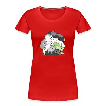 Agender Flag Pride LGBTQ süße Pinguin - Frauen Premium Bio T-Shirt - Rot - Vorne - Mia (176cm)