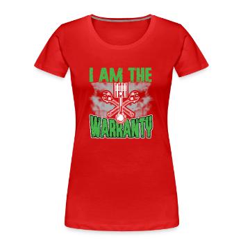 Ich Bin Die Garantie Garage Automechaniker Beruf - Frauen Premium Bio T-Shirt - Rot - Vorne - Mia (176cm)