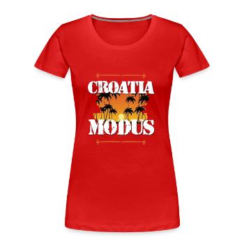 Croatia Modus - Frauen Premium Bio T-Shirt - Rot - Vorne - Mia (176cm)