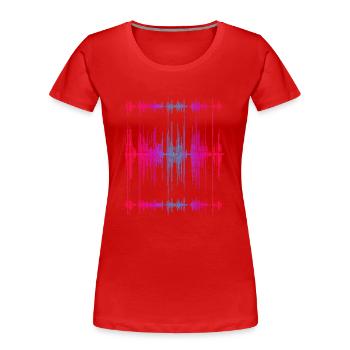 Ondes sonores - T-shirt bio Premium Femme - rouge - Devant - Mia (176cm)