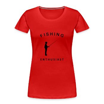 Passionné de pêche Pêcheur Angeln Hobby Sport - T-shirt bio Premium Femme - rouge - Devant - Mia (176cm)