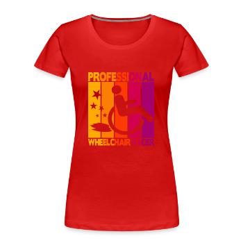 Professional Wheelchair Racer - Women's Premium Organic T-Shirt - red - Front - Mia (176cm)