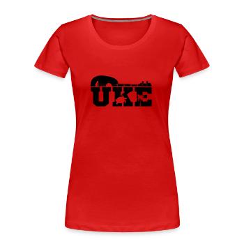 Ukulele Hawaii Uke Gitarre Musik Hawaiian Geschenk - Frauen Premium Bio T-Shirt - Rot - Vorne - Mia (176cm)