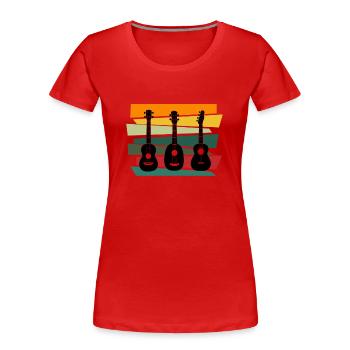 Ukulele Hawaii Uke Gitarre Musik Hawaiian Geschenk - Frauen Premium Bio T-Shirt - Rot - Vorne - Mia (176cm)