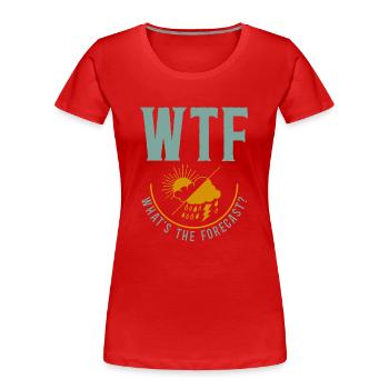 Météorologue Prévisions météorologiques - T-shirt bio Premium Femme - rouge - Devant - Mia (176cm)