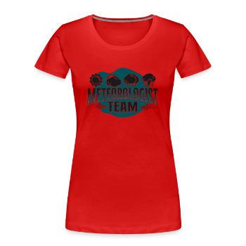 Météorologue Prévisions météorologiques - T-shirt bio Premium Femme - rouge - Devant - Mia (176cm)