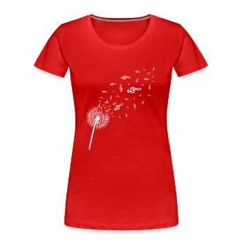 Violon Clef Pusteblume Musique Clef - T-shirt bio Premium Femme - rouge - Devant - Mia (176cm)