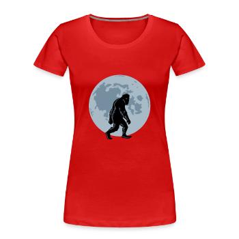 Bigfoot Nachtspaziergang - Frauen Premium Bio T-Shirt - Rot - Vorne - Mia (176cm)
